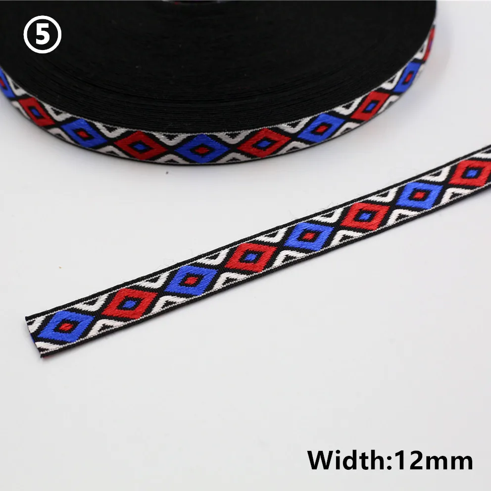 Vibrant Geometric Rhombus Jacquard Ribbon 5 Yards 24 Vibrant Geometric Rhombus Jacquard Ribbon 5 Yards - Image 24