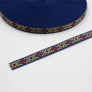 Vibrant Geometric Rhombus Jacquard Ribbon 5 Yards 42 He30dbca3441743a0a7239f836dd803d2g