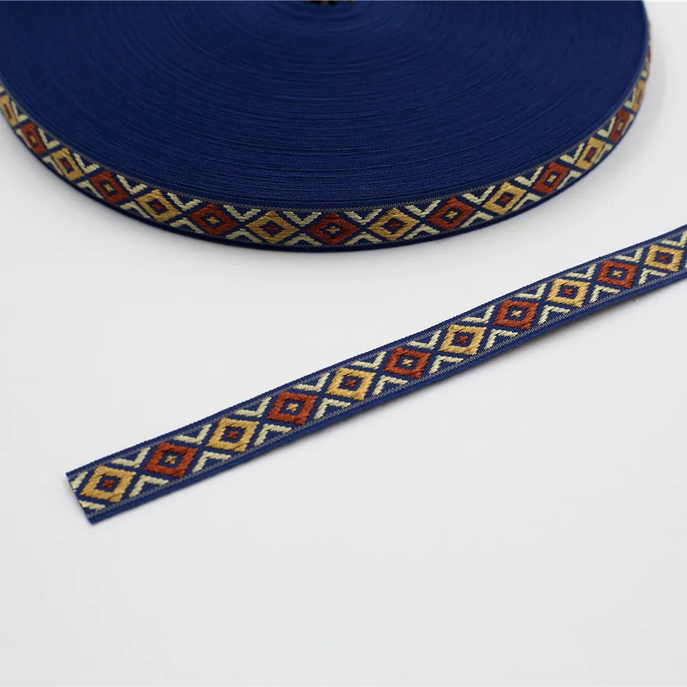 Vibrant Geometric Rhombus Jacquard Ribbon 5 Yards 5 Vibrant Geometric Rhombus Jacquard Ribbon 5 Yards - Image 5