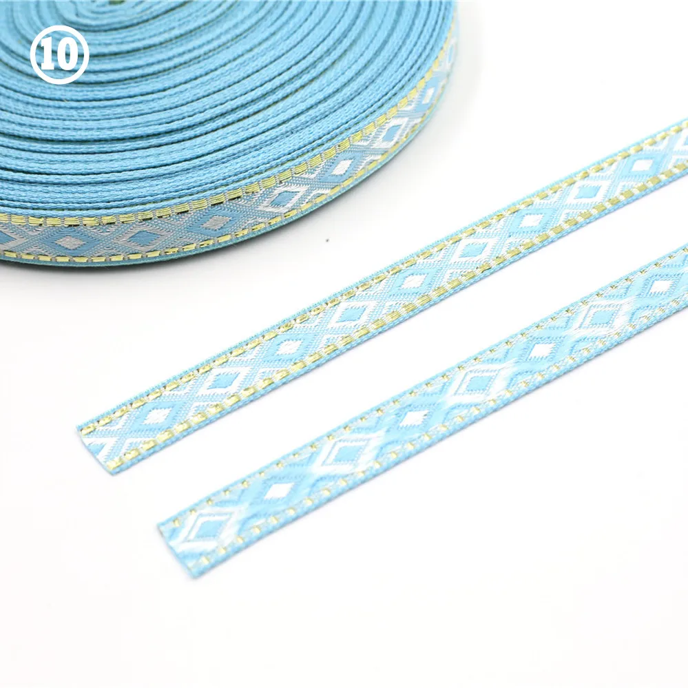 12MM Rhombus Jacquard Ribbon Lace Trim 5 Yards 10 12MM Rhombus Jacquard Ribbon Lace Trim 5 Yards - Image 10