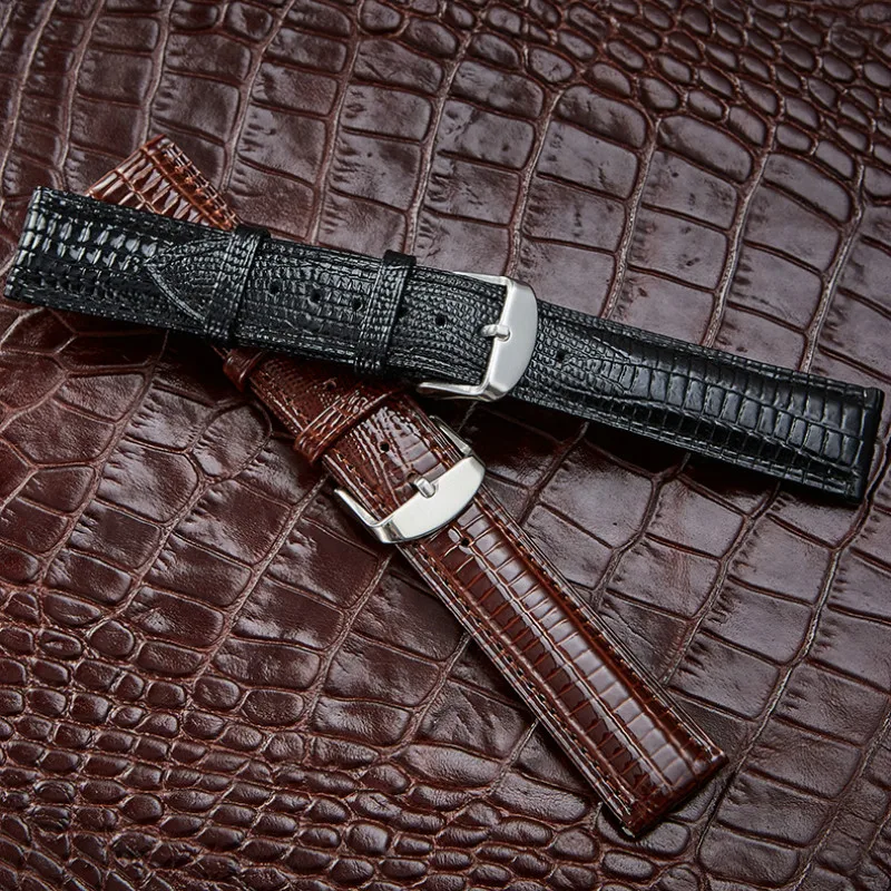 Lizard Texture Leather Watchband with Pin Buckle 5 Lizard Texture Leather Watchband with Pin Buckle - Image 5