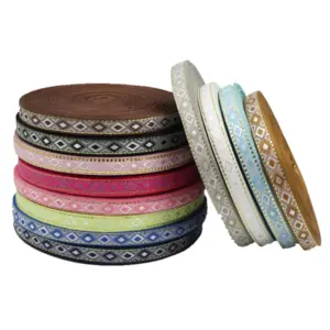 12MM Rhombus Jacquard Ribbon Lace Trim 5 Yards 21 Hf30bd861651447bb9518d9da4c870ab5w