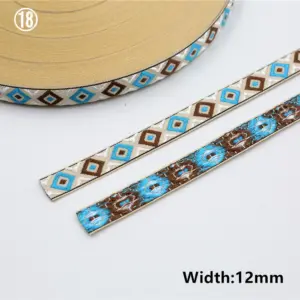 Vibrant Geometric Rhombus Jacquard Ribbon 5 Yards 48 Hf500cf53a4e54a958dfb67230b22b1d84