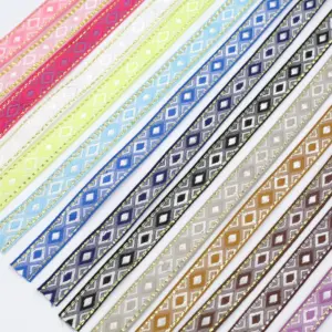 12MM Rhombus Jacquard Ribbon Lace Trim 5 Yards 22 Hf6a3dcf3a1004b2c820ef2560b291b6bX