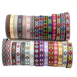Vibrant Geometric Rhombus Jacquard Ribbon 5 Yards 40 Hf7d209cb3c1a4ea6b7fd553c104bcf689