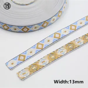 Vibrant Geometric Rhombus Jacquard Ribbon 5 Yards 47 Hf863b1078bcb410e9da5cb7757a40463l