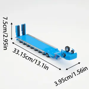 Blue Alloy Truck and Trailer Model Collectible 7 S002cca4355f843cbb5f1f615be39fa9fY