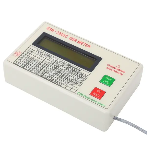 ESR2501C Capacitor ESR DCR Tester with Clips - Image 6