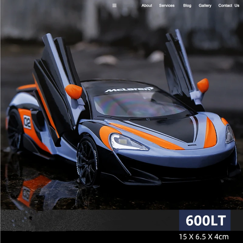 1:32 McLaren 600LT Diecast Model Car Orange 8 1:32 McLaren 600LT Diecast Model Car Orange - Image 8