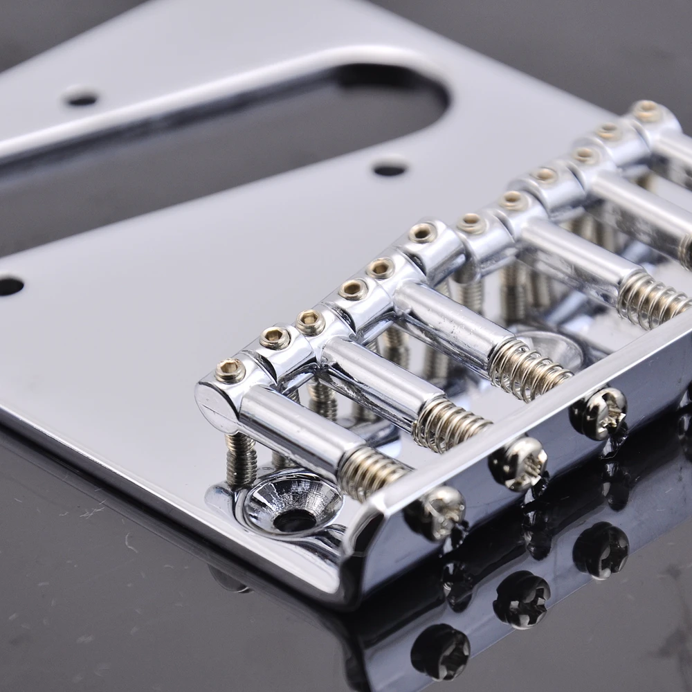Chrome Fixed Guitar Bridge for Electric Guitars 2 Chrome Fixed Guitar Bridge for Electric Guitars - Image 2