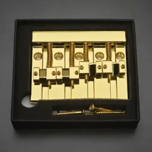 Vintage 4-String Bass Bridge in Shiny Gold 16 S0951cd8bec364d1dbaaab5f580d34fe98