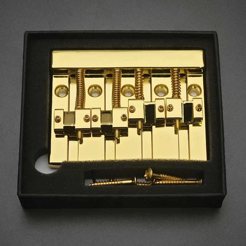 Vintage 4-String Bass Bridge in Shiny Gold 8 Vintage 4-String Bass Bridge in Shiny Gold - Image 8