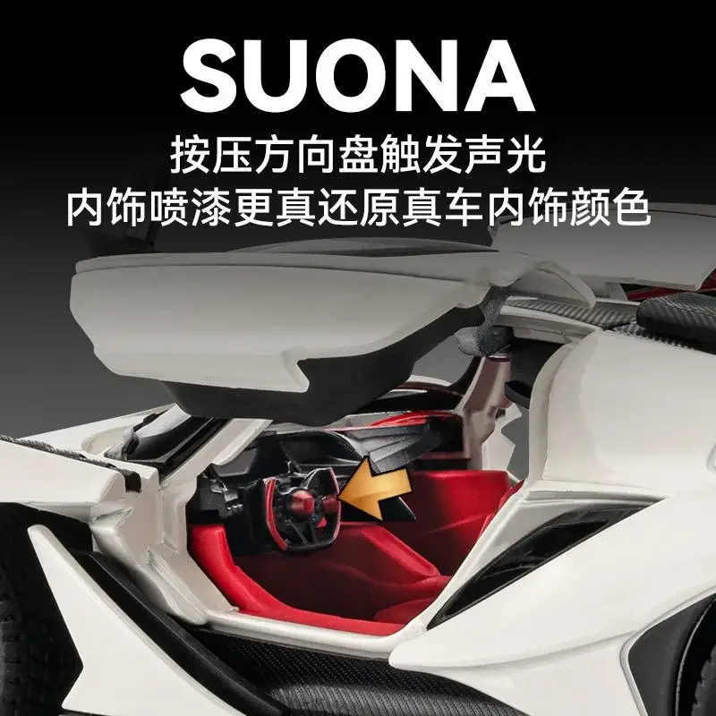 1:24 Apollo IE Die-Cast Model Supercar Black 5 1:24 Apollo IE Die-Cast Model Supercar Black - Image 5