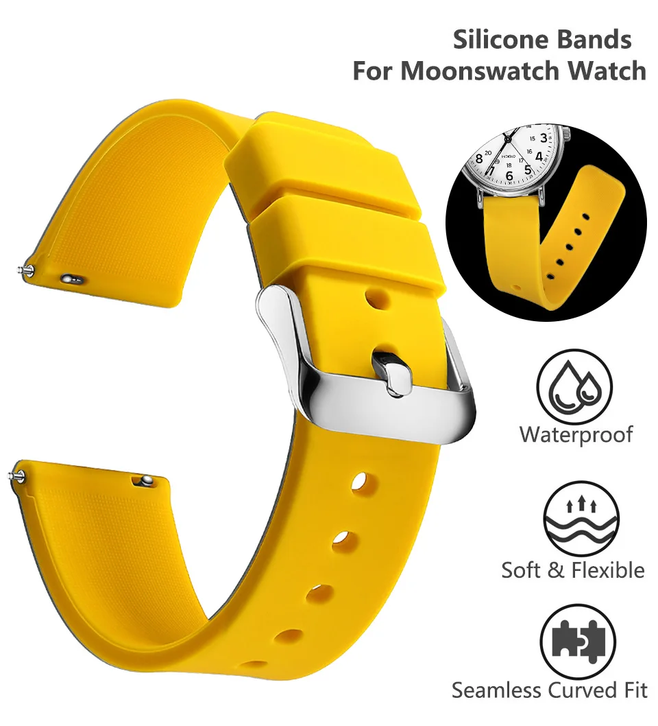 Silicone Watch Bands for 14-24mm Lugs 5 Silicone Watch Bands for 14-24mm Lugs - Image 5