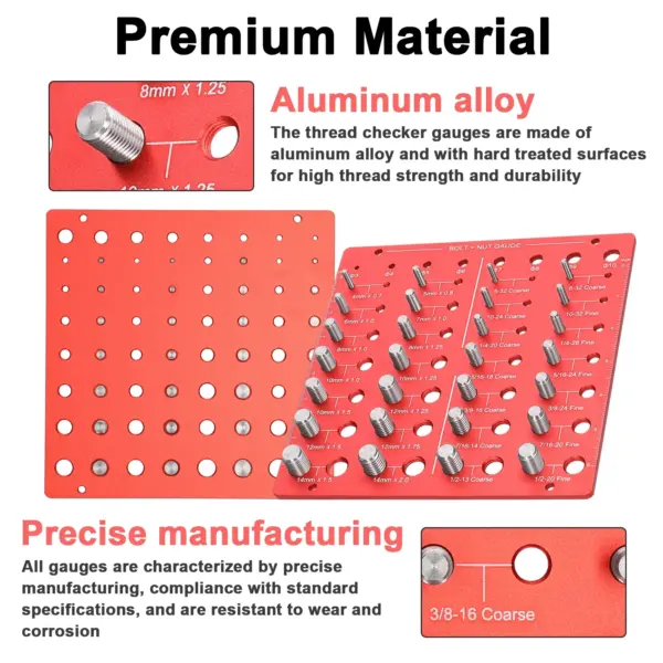 28-Piece Nut and Bolt Thread Checker Set - Image 3