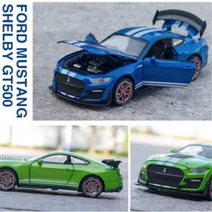 1:32 Ford Mustang Shelby GT500 Green Diecast Model 14 S0e0338ef79914014b21bf7b6d76769eaQ