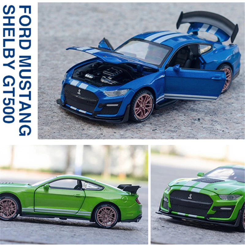 1:32 Ford Mustang Shelby GT500 Green Diecast Model 6 1:32 Ford Mustang Shelby GT500 Green Diecast Model - Image 6