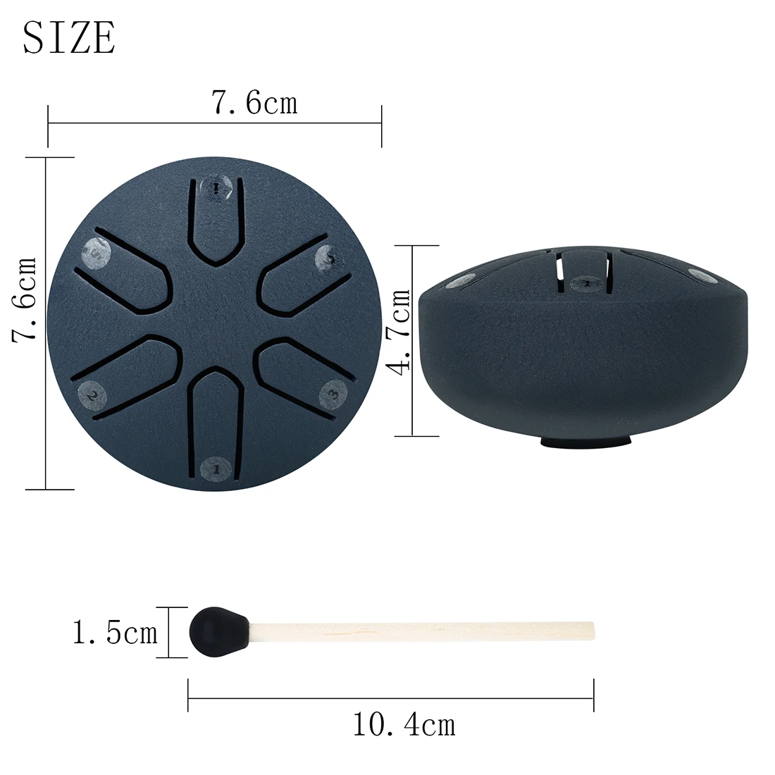 6-Tone Mini Steel Tongue Drum with Mallets 6 6-Tone Mini Steel Tongue Drum with Mallets - Image 6
