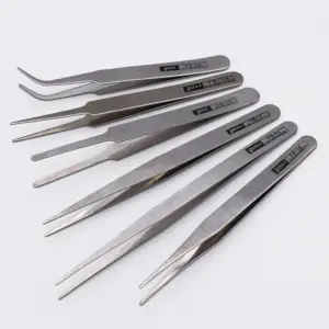 Premium Stainless Steel Tweezers - 6 Pieces 16 S0f3884ba51c746699220f346835fdba1G