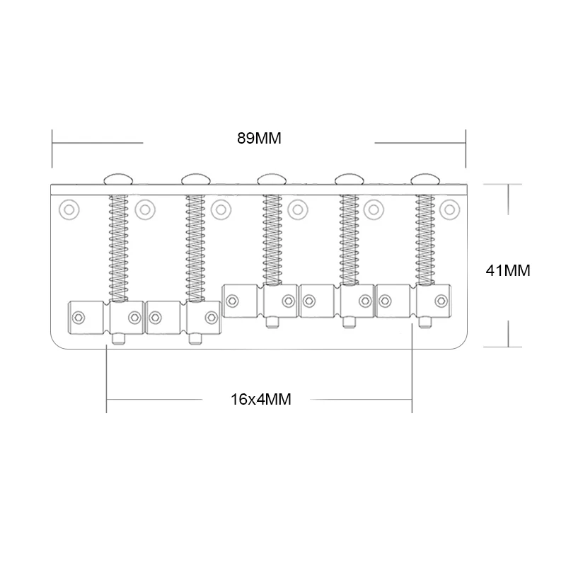5-String Bass Guitar Bridge with Saddles 2 5-String Bass Guitar Bridge with Saddles - Image 2