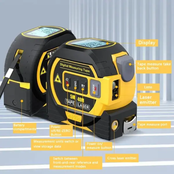 3in1 Laser Measuring Tool with Rangefinder - Image 5