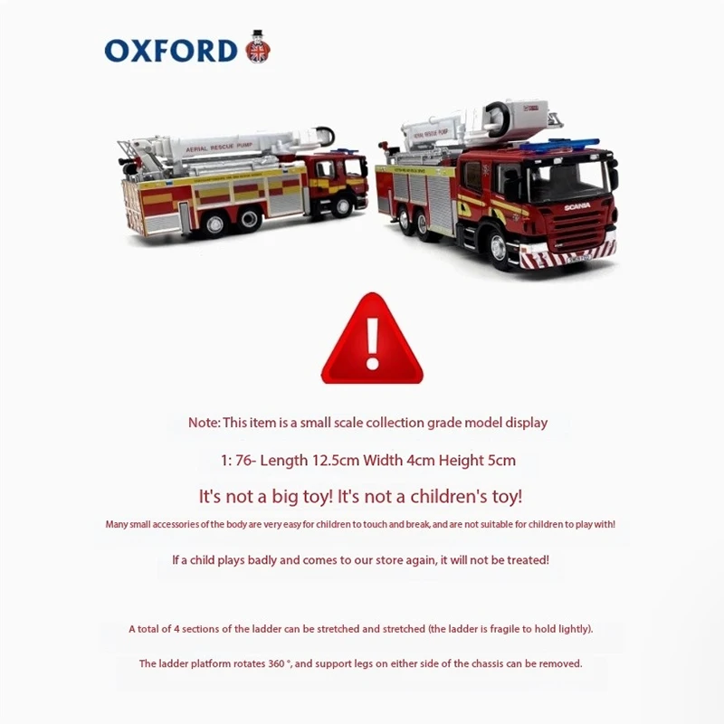 OXFORD 1:76 Scale Diecast Fire Truck Model 6 OXFORD 1:76 Scale Diecast Fire Truck Model - Image 6