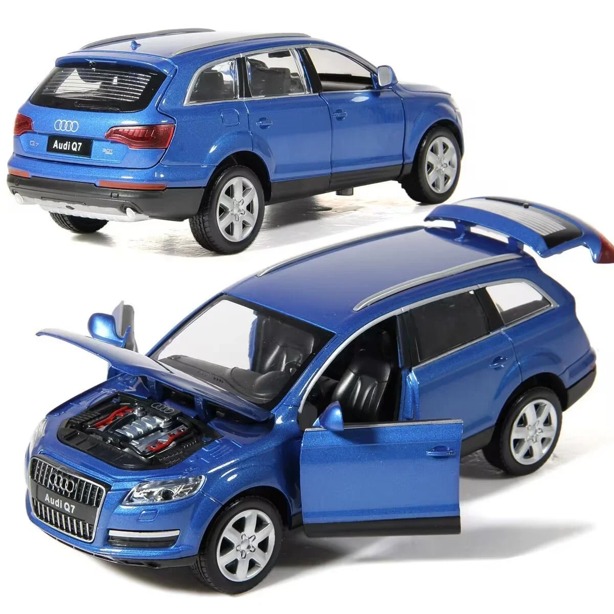 1:32 Audi Q7 SUV Matte Black Diecast Model 5 1:32 Audi Q7 SUV Matte Black Diecast Model - Image 5