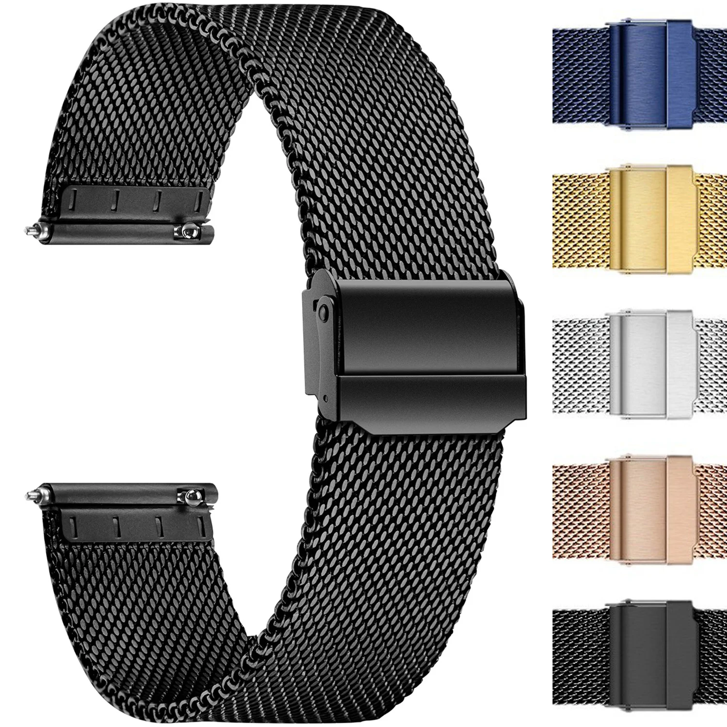 Milan Stainless Steel Mesh Watch Band 19cm 2 Milan Stainless Steel Mesh Watch Band 19cm - Image 2