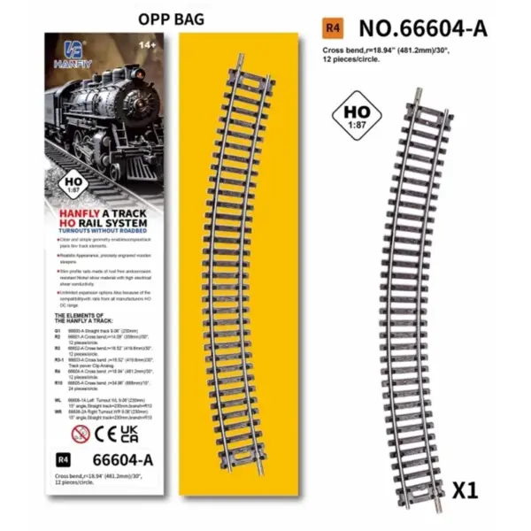 HO Scale Model Train Track with Curved Rails - Image 11