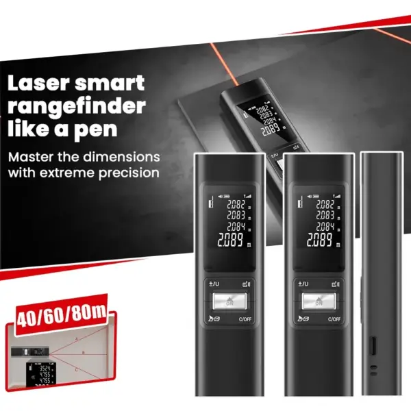 Digital Laser Rangefinder with Angle Measuring Tool - Image 2