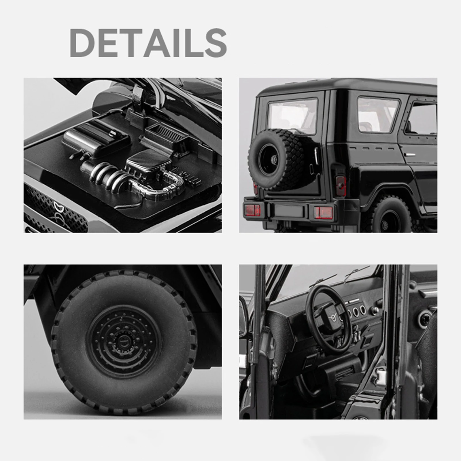 1:18 UAZ Hunter SUV Alloy Model in Gray 2 1:18 UAZ Hunter SUV Alloy Model in Gray - Image 2
