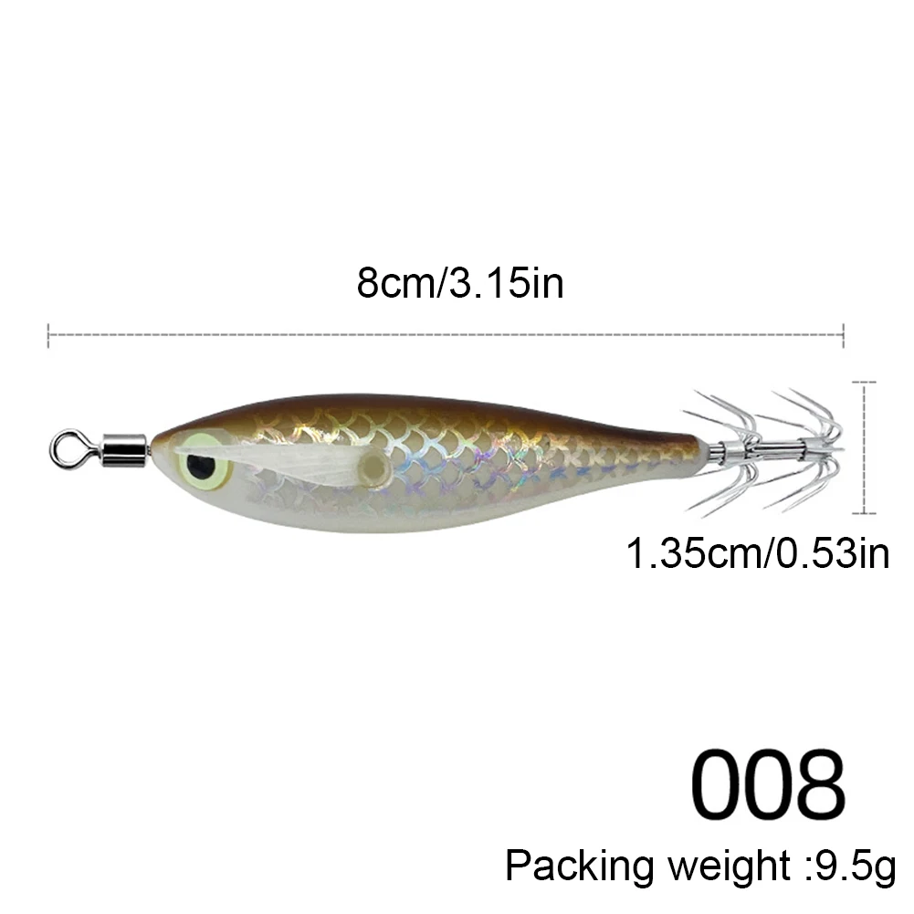Luminous Squid Fishing Lure 8cm for Anglers 12 Luminous Squid Fishing Lure 8cm for Anglers - Image 12