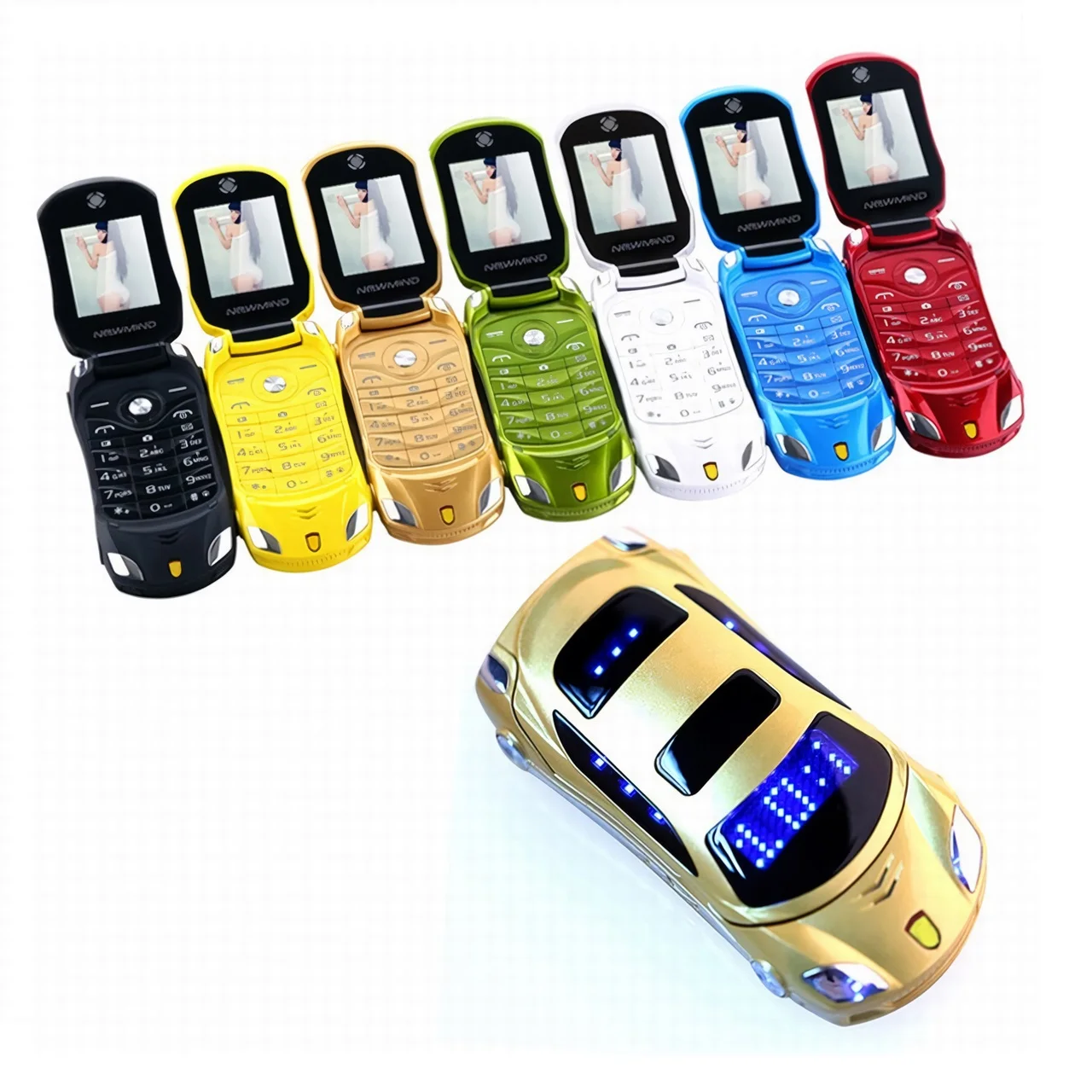 Mini Car Shape Flip Phone with Dual SIM 5 Mini Car Shape Flip Phone with Dual SIM - Image 5