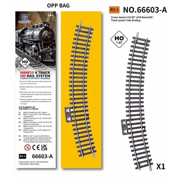 HO Scale Model Train Track with Curved Rails - Image 17