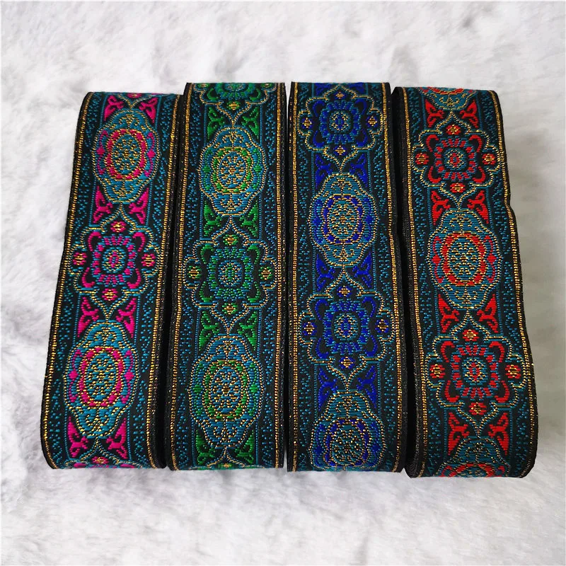 Vibrant 33mm Floral Jacquard Ribbon 7 Yards 3 Vibrant 33mm Floral Jacquard Ribbon 7 Yards - Image 3