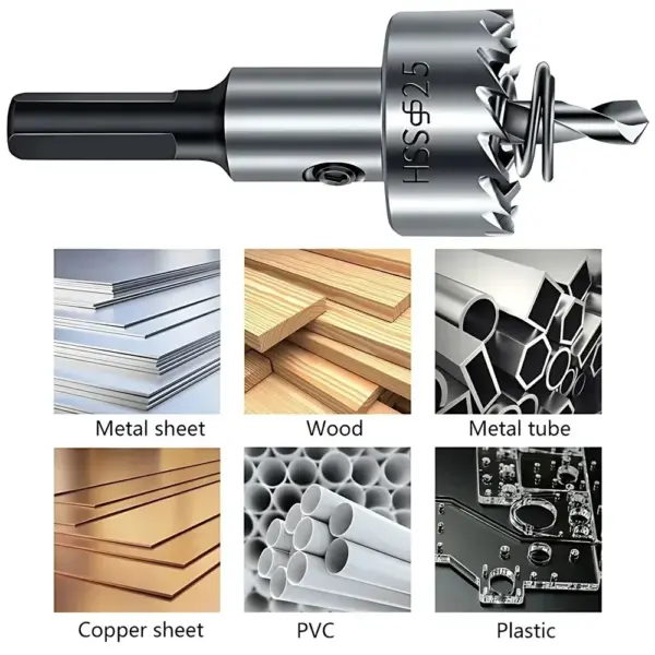 HSS Hole Saw Cutter Drill Bit Set 5 Sizes - Image 5