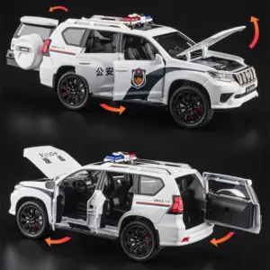 1/24 Scale Toyota Land Cruiser Prado Police Model 9 S19fb046bfa10457ea14044d416dd1c5aS