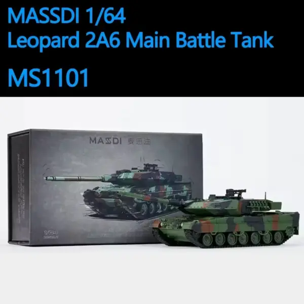 MASSDI 1/64 Scale Leopard 2A6 Tank Model - Image 8