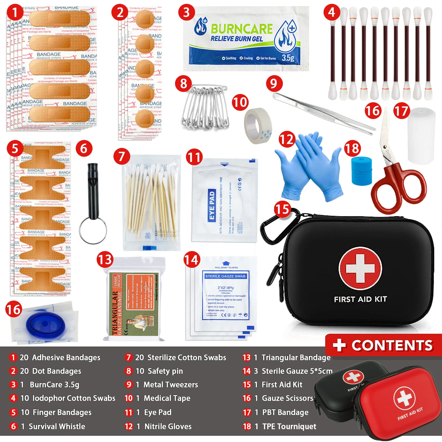 Portable Emergency Medical First Aid Kit 103 Supplies 7 Portable Emergency Medical First Aid Kit 103 Supplies - Image 7