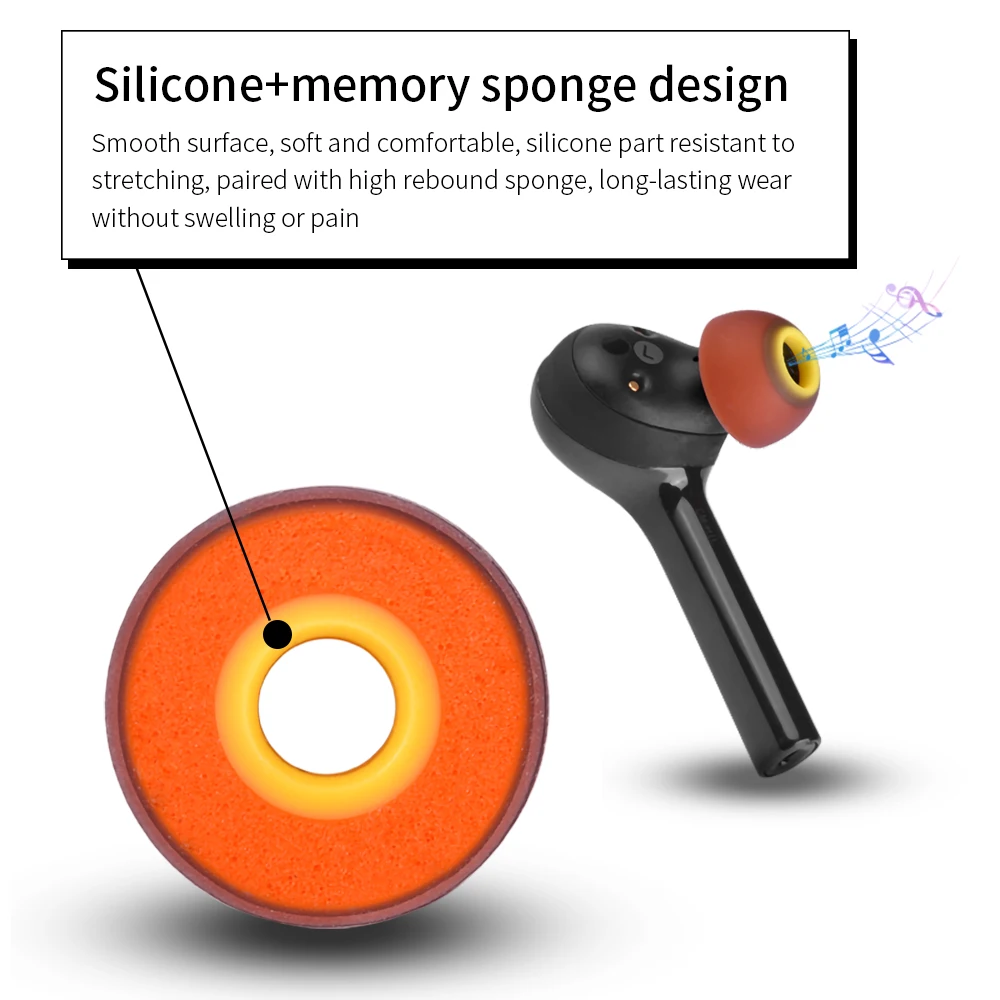 Foam Ear Tips for Xiaomi, Huawei, Sennheiser 5 Foam Ear Tips for Xiaomi, Huawei, Sennheiser - Image 5