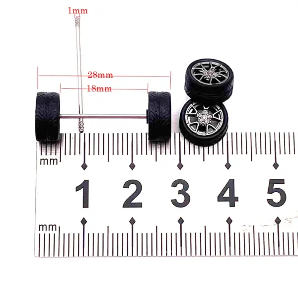 Custom 1:64 Scale Model Car Wheels Set - Image 3