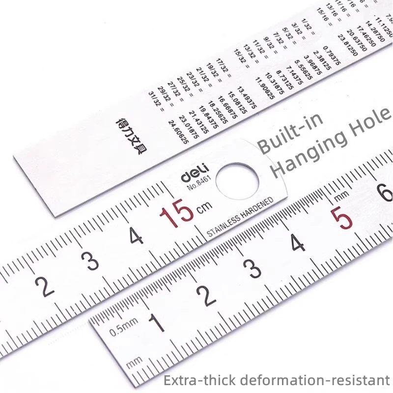 Deli Stainless Steel Ruler Set - 10cm, 20cm, 30cm 6 Deli Stainless Steel Ruler Set - 10cm, 20cm, 30cm - Image 6