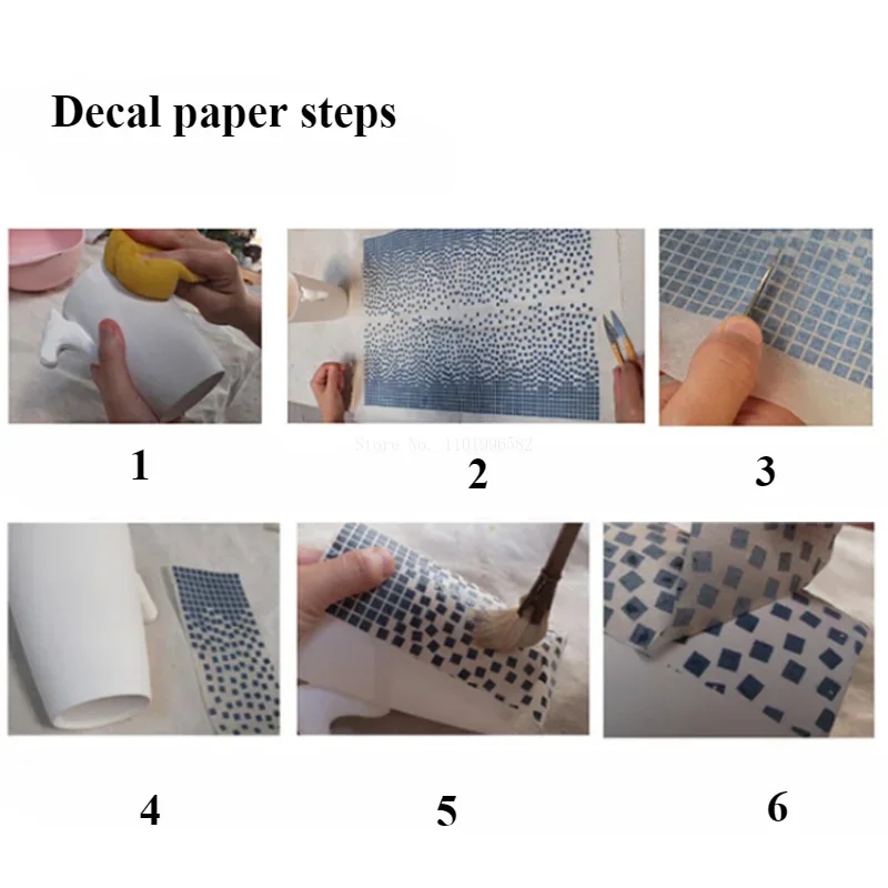 Blue and White Ceramic Underglaze Sticker Set 3 Blue and White Ceramic Underglaze Sticker Set - Image 3