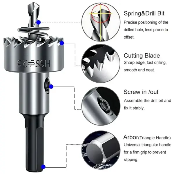 HSS Hole Saw Cutter Drill Bit Set 5 Sizes - Image 4
