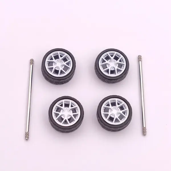 Custom 1:64 Scale Model Car Wheels Set - Image 8