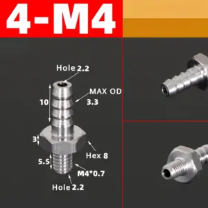 M3 to M16 Metric Hose Barb Fittings 61 S201716130ee844dbbe6ecaf70359915eA