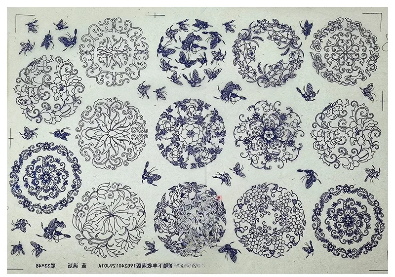 Blue and White Ceramic Underglaze Sticker Set 9 Blue and White Ceramic Underglaze Sticker Set - Image 9