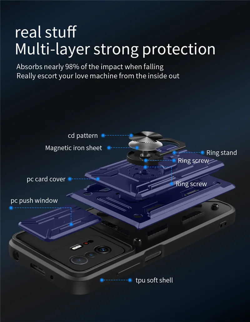 Xiaomi 11T 11T Pro Magnetic Ring Phone Case 2 Xiaomi 11T 11T Pro Magnetic Ring Phone Case - Image 2