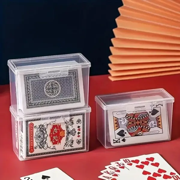Clear Plastic Playing Card Box Set of 1 or 3 - Image 10