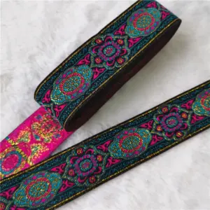 Vibrant 33mm Floral Jacquard Ribbon 7 Yards 14 S2438192bb20b47ed89d6e8dd14299bddX